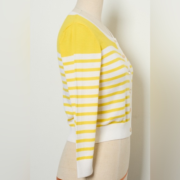 Three-Quarter Sleeve Open-Front Cropped Cardigan 100% Cashmere[NEW] - Picture 4 of 7